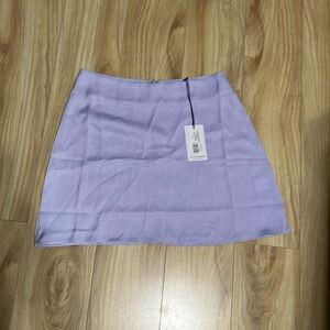 Weworewhat lavender satin mini slip skirt sz S
